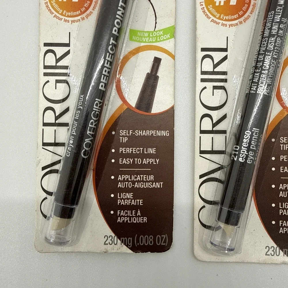 Lot X 2 COVERGIRL 210 Espresso Perfect Point PLUS Eyeliner Pencil .008 oz.
